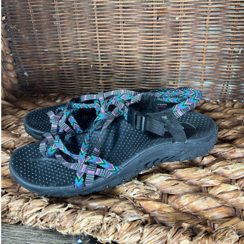 Skechers Women’s Blue & Pink Adjustable Ankle Strappy Comfort Sandals Size 7